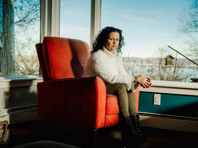 Image: Jeanine Cummins, author of \"American Dirt,\" in Nyack, N.Y., Jan. 9, 2020. (Heather Sten/The New York Times)