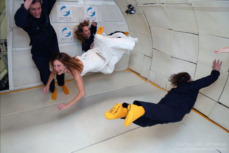 A zero gravity experience was one of the couple's fondest photo shoot memories to date.