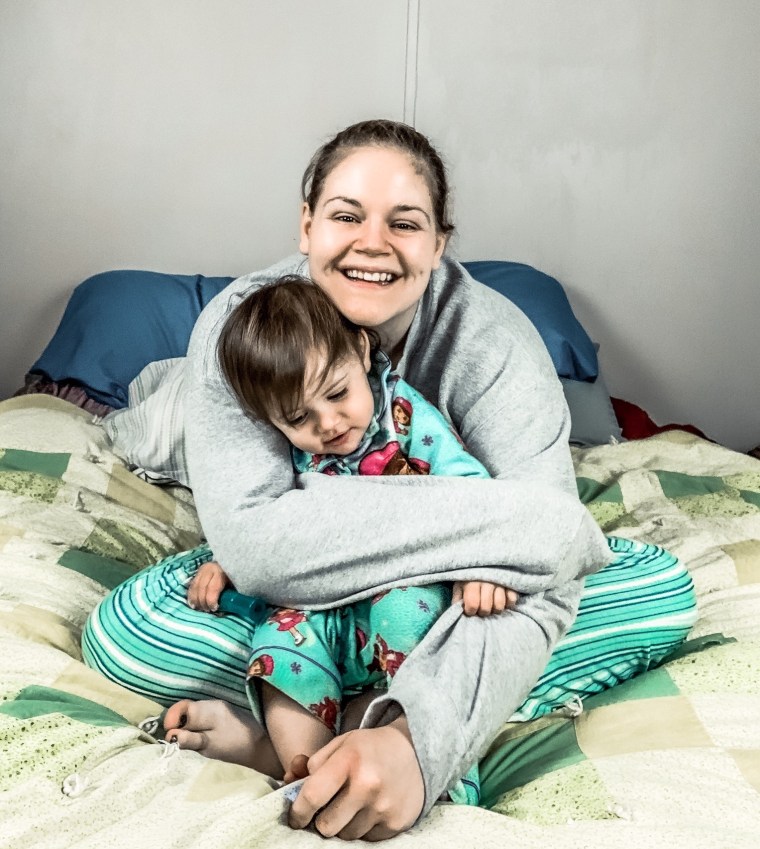 Bridgette Armstrong and her 18-month-old daughter, Riley.