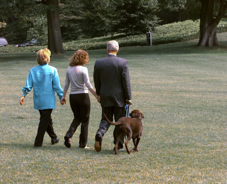 President Bill Clinton leaving the White House for Martha's
