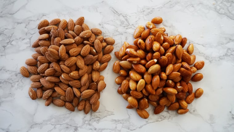 Soaked almonds will plump up, making it easier to blend them into milk.