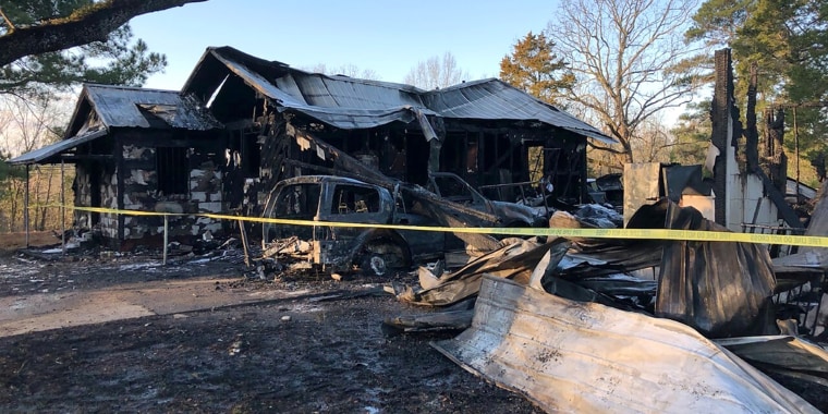 A photo from the scene shows the house was completely destroyed.