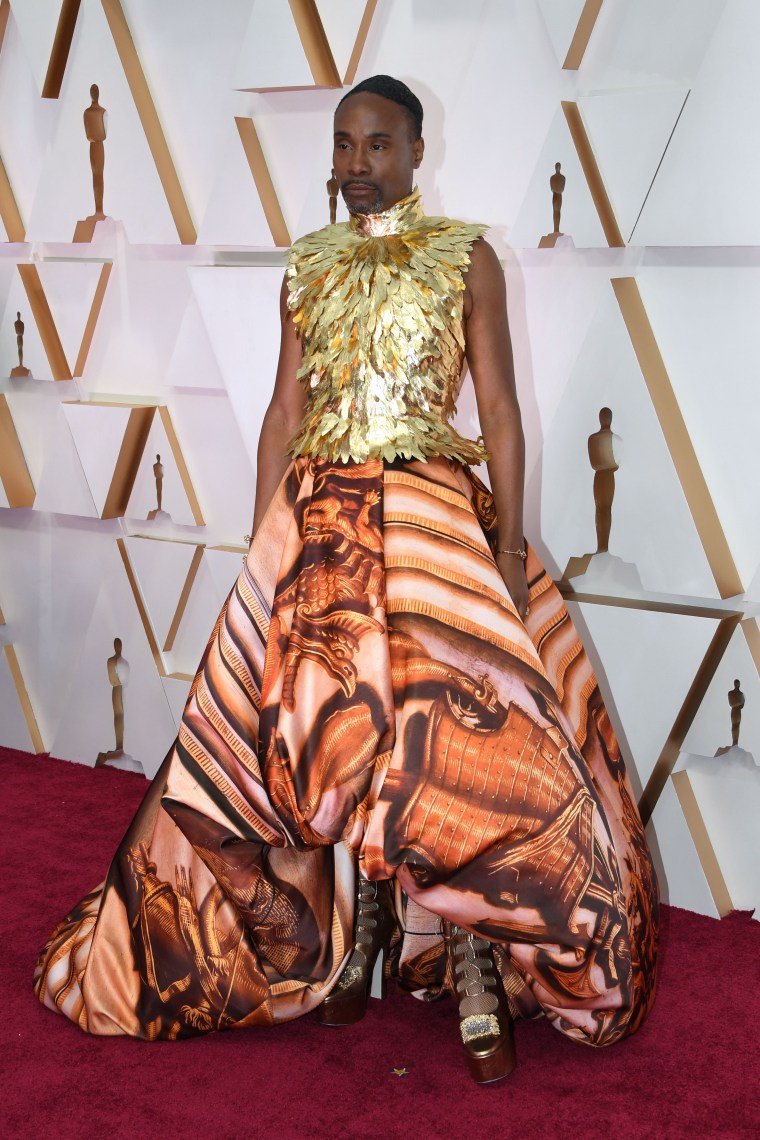 Billy Porter Oscars 2020 red carpet, Giles Deacon Couture