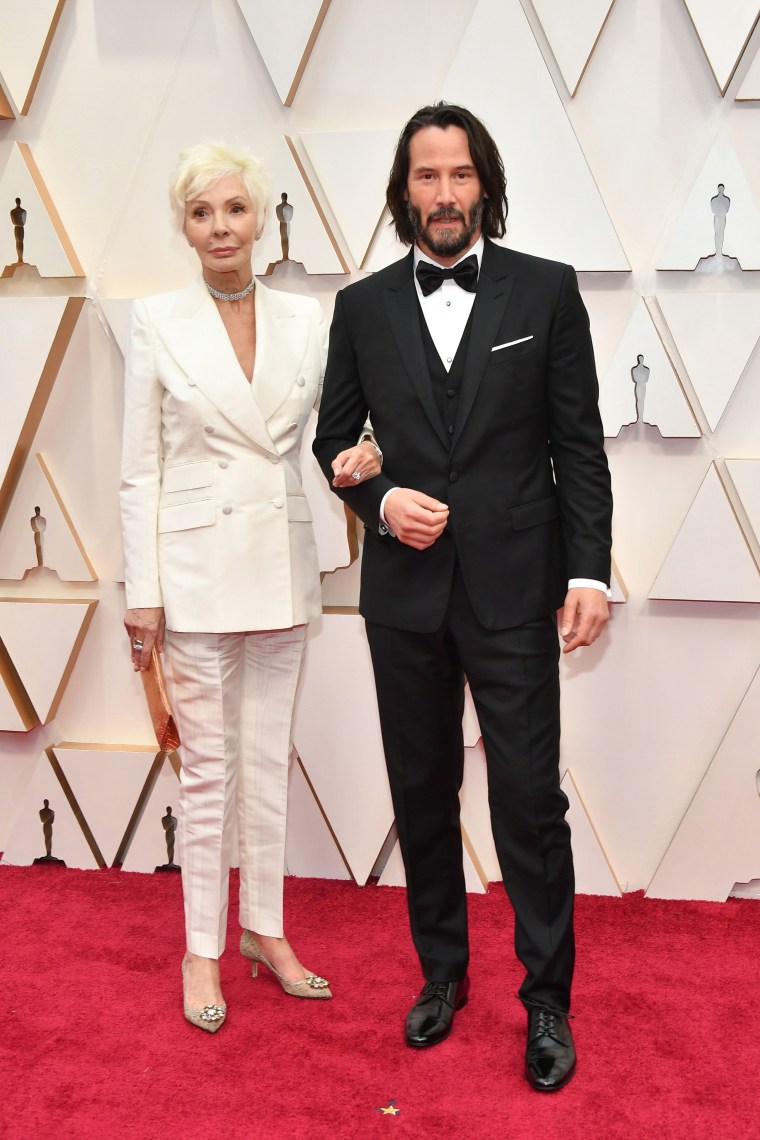Keanu Reeves and mom Patricia Taylor Oscars red carpet 2020