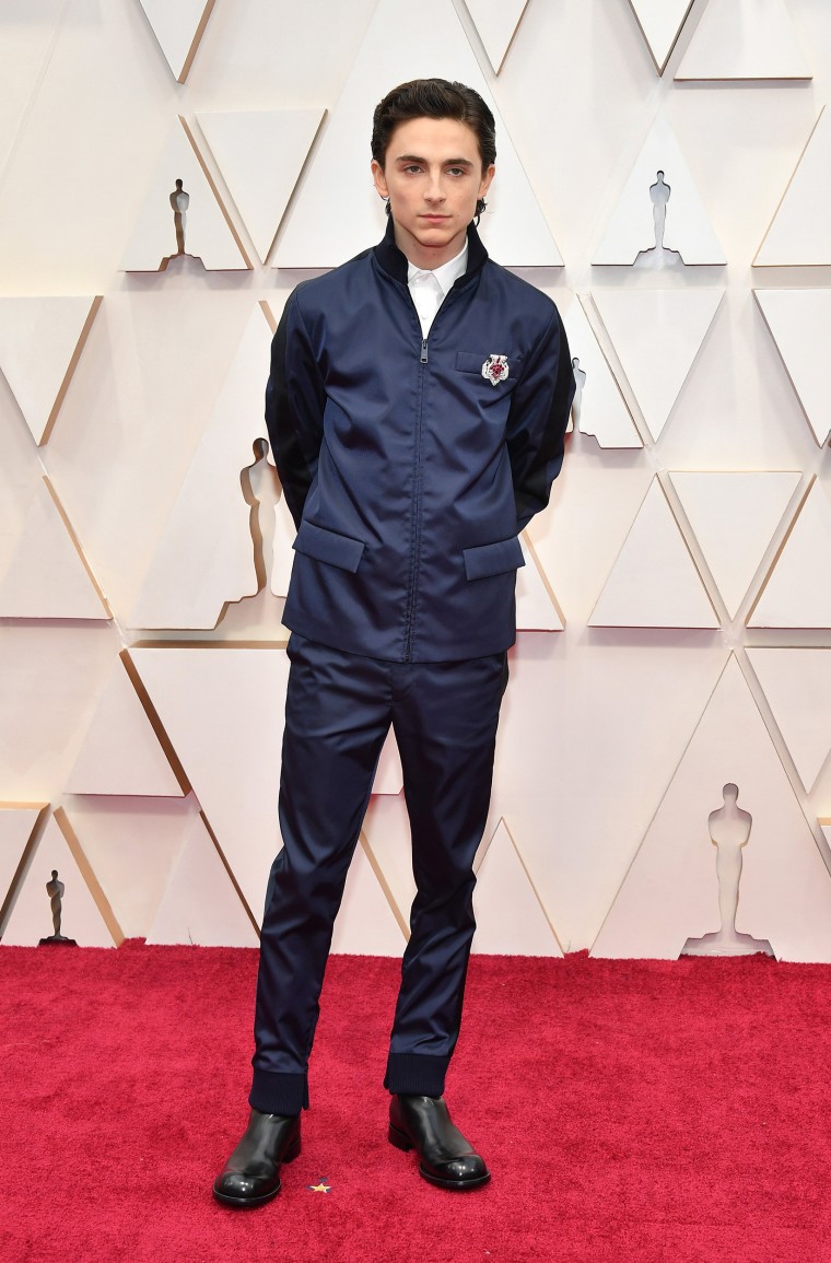 Timothee Chalamet Oscars 2020 red carpet