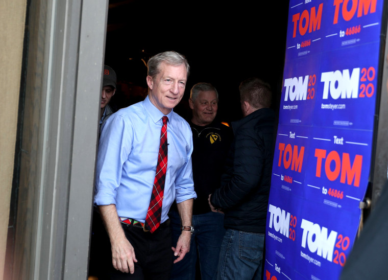 Image: Democratic Presidential Candidate Tom Steyer Campaigns In Clinton, Iowa