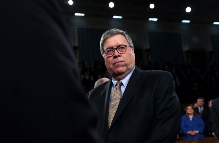 Image: Attorney General William Barr arrives to the State of the Union address on Feb. 4, 2020.