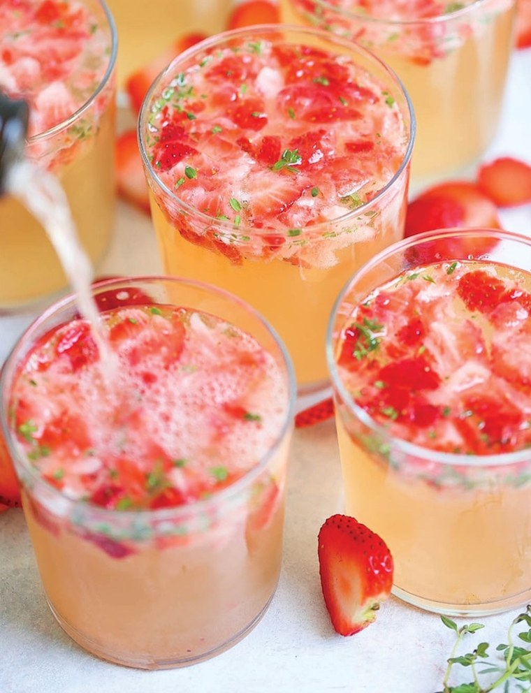 Strawberry thyme prosecco