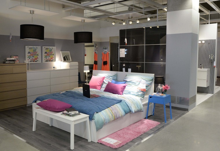 Image: A bedroom set up is pictured in IKEA's first city centre store in Hamburg
