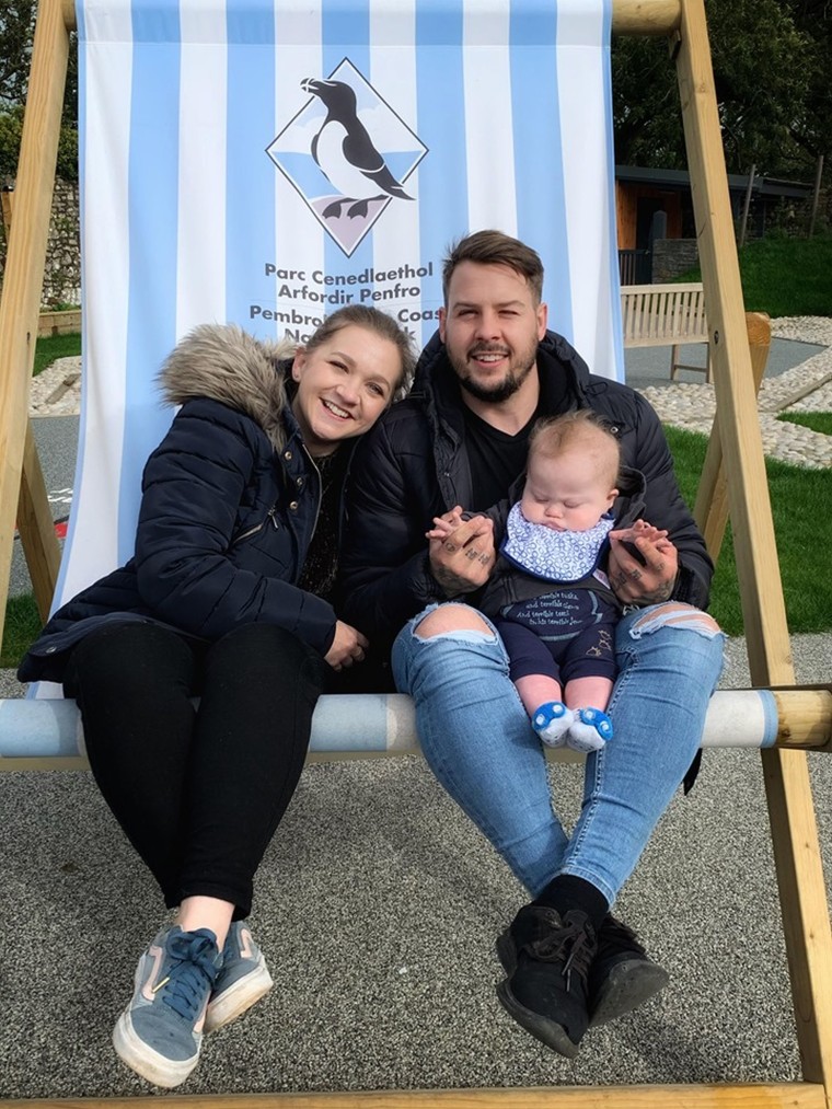 Albie with his mom, Emma Ayers, 30, and dad, Adam Dunville, 31.