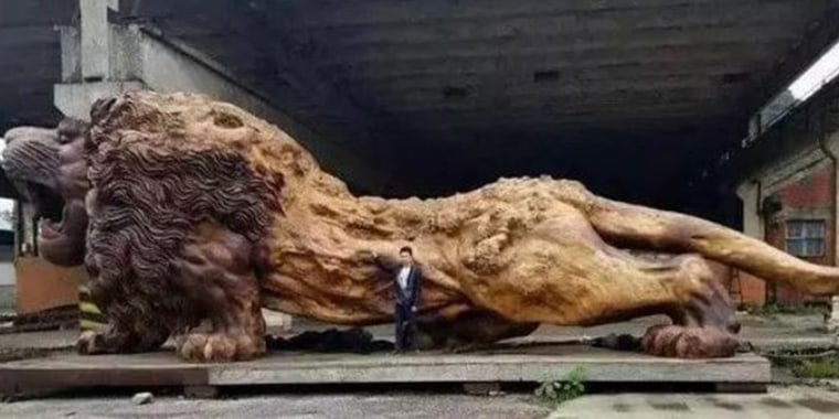 The scammer pretended to seek investors to cover $5 million in transportation costs to ship a 500-ton lion sculpture from China.