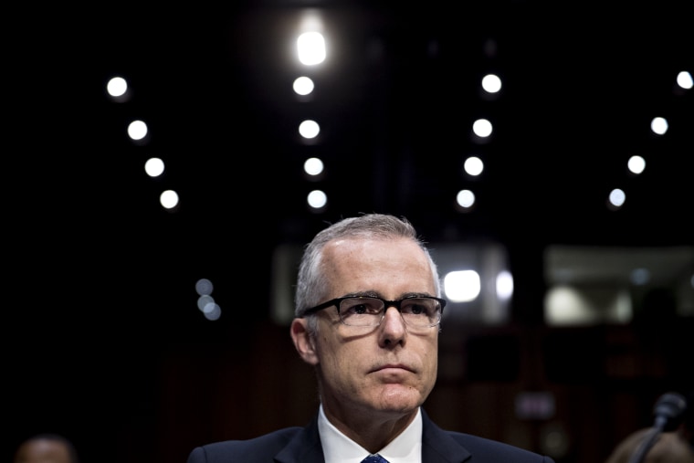 Image: Andrew McCabe, acting director of the FBI, at a Senate Intelligence Committee hearing in Washington on May 11, 2017.