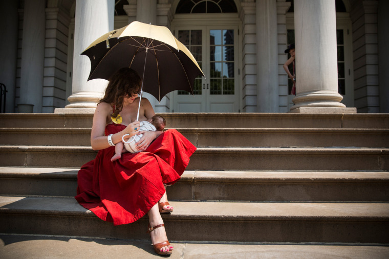 Rally At New York's City Hall Celebrates Public Breastfeeding Law