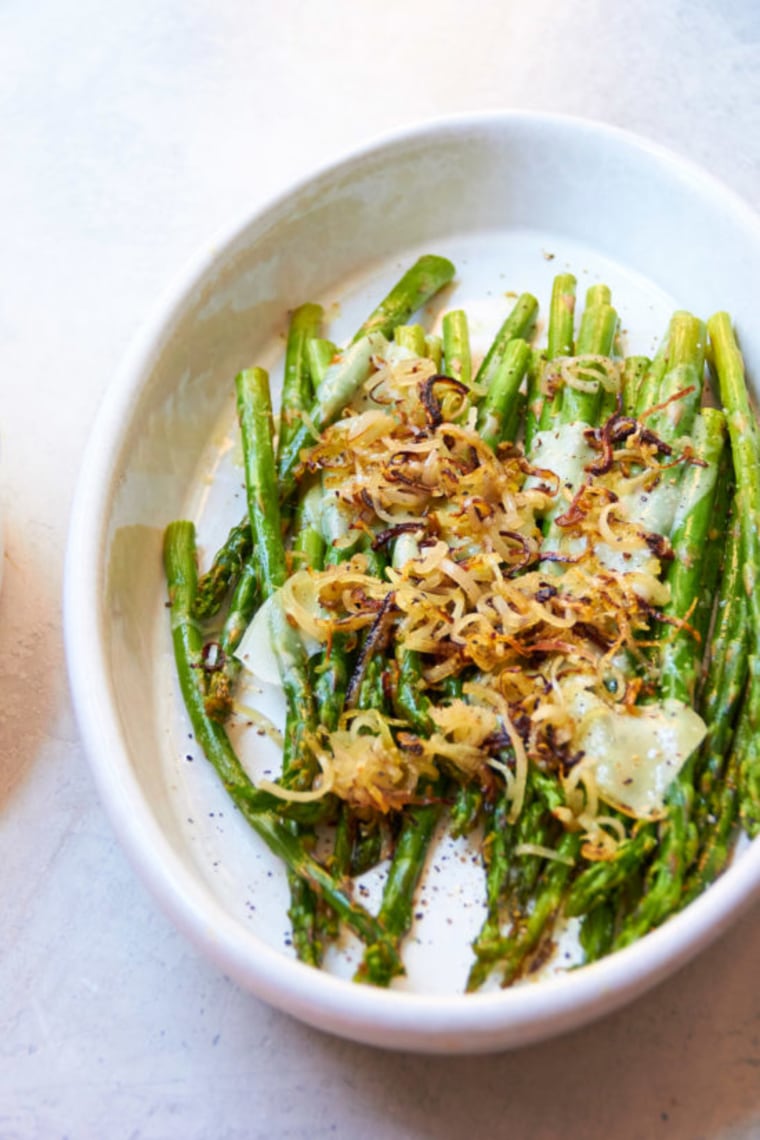 Roasted Asparagus with Shallots and Parmesan