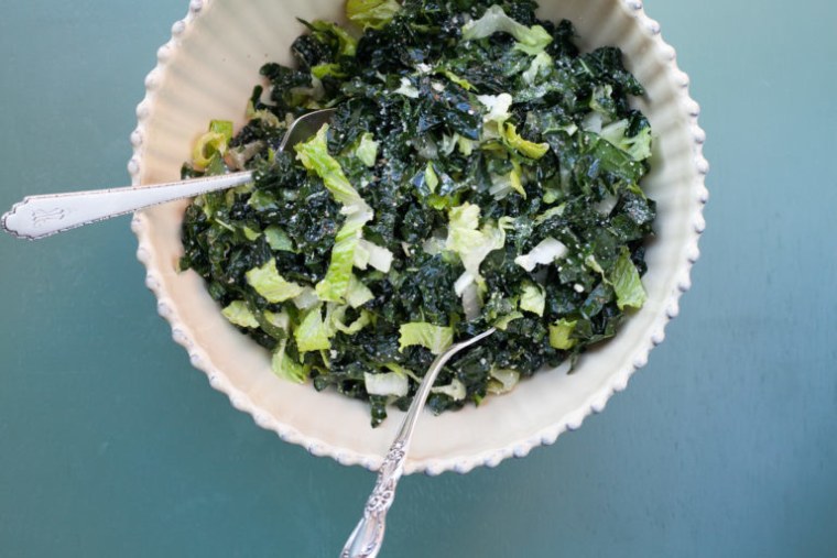 Romaine and Slivered Kale Salad with Lemon Dressing