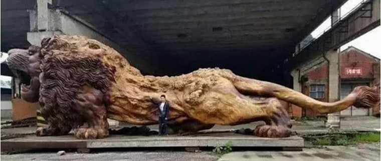 The scammer pretended to seek investors to cover $5 million in transportation costs to ship a 500-ton lion sculpture from China.