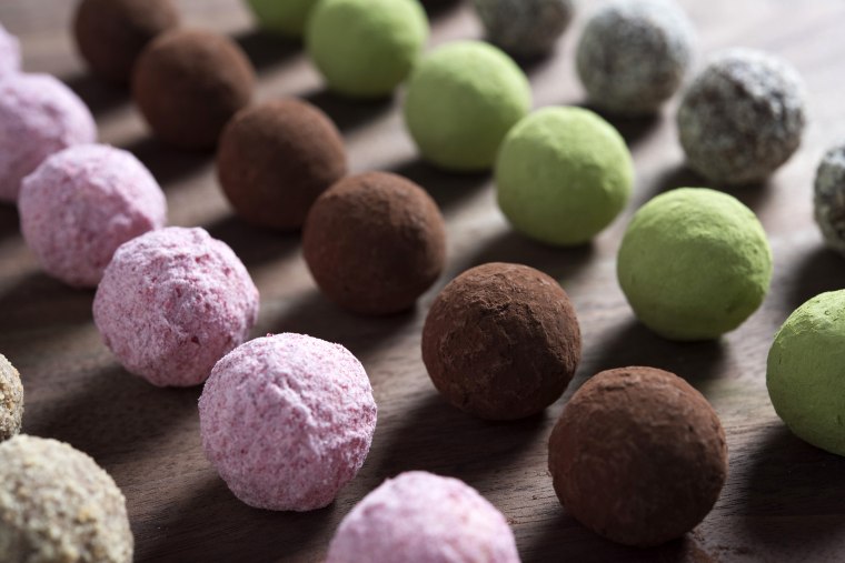 Stick with Me Sweets makes white sesame toffee, yuzu and matcha bonbons and soju truffles.