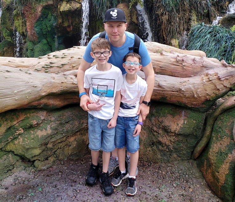 IMAGE: Michael Quinton at Disney's Animal Kingdom with Clayton and Blake 