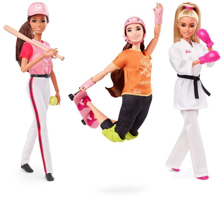 Softball, skateboarding and karate Barbie dolls are also a part of the new line.