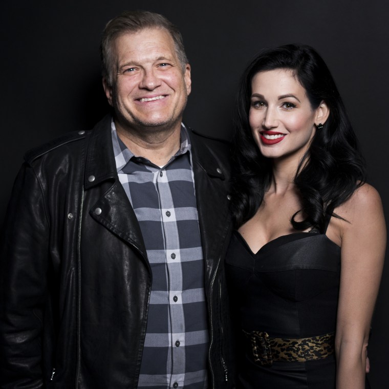 Drew Carey and Amie Harwick in December 2017