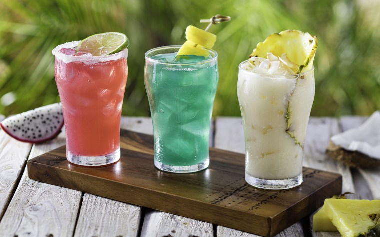 Customers can really taste every color of the margarita rainbow with each drink only costing $2.22.