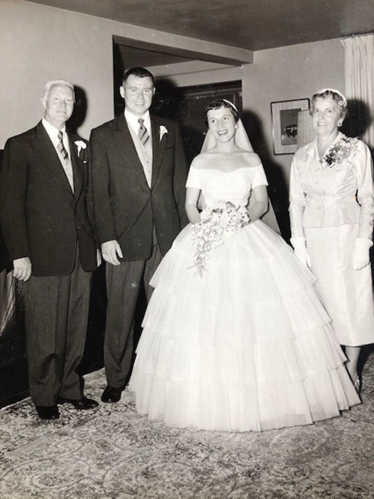 The bride's grandmother was the first to wear the gown in 1955. 

