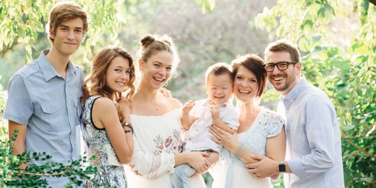 Cady and Chris Driver with their children, Chloe, 20, Jacob, 18, Tirzah, 17, and Lian, 6. 