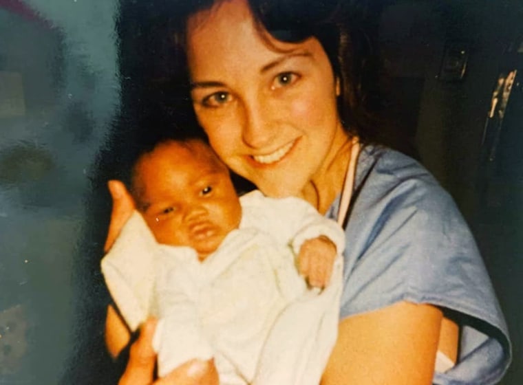 Nurse Lissa McGowan cared for David Caldwell when he was born six weeks early at St. Peter's University Hospital in New Brunswick, New Jersey. Now she is his son's nurse in the same hospital, 33 years later.