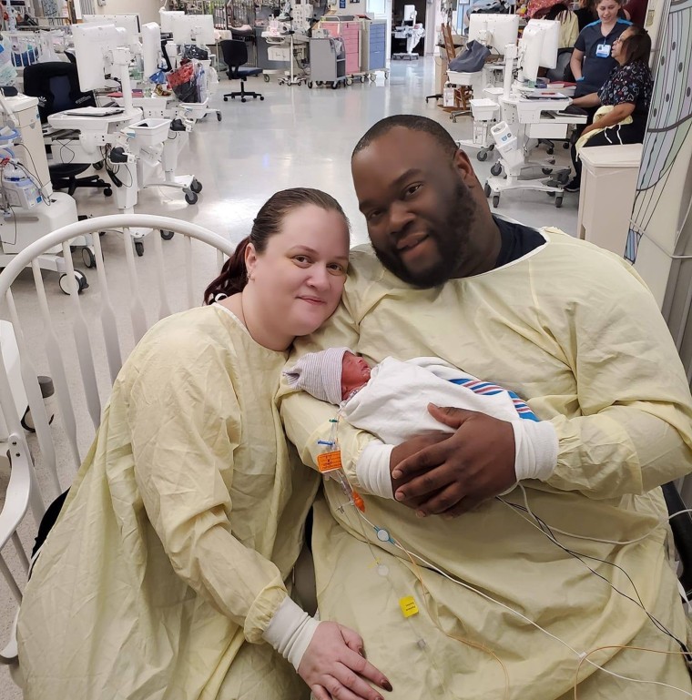 Renata Freydin and David Caldwell were caught by surprise when their first baby, Zayne Alexander Caldwell, was born 10 weeks early on January 30. 