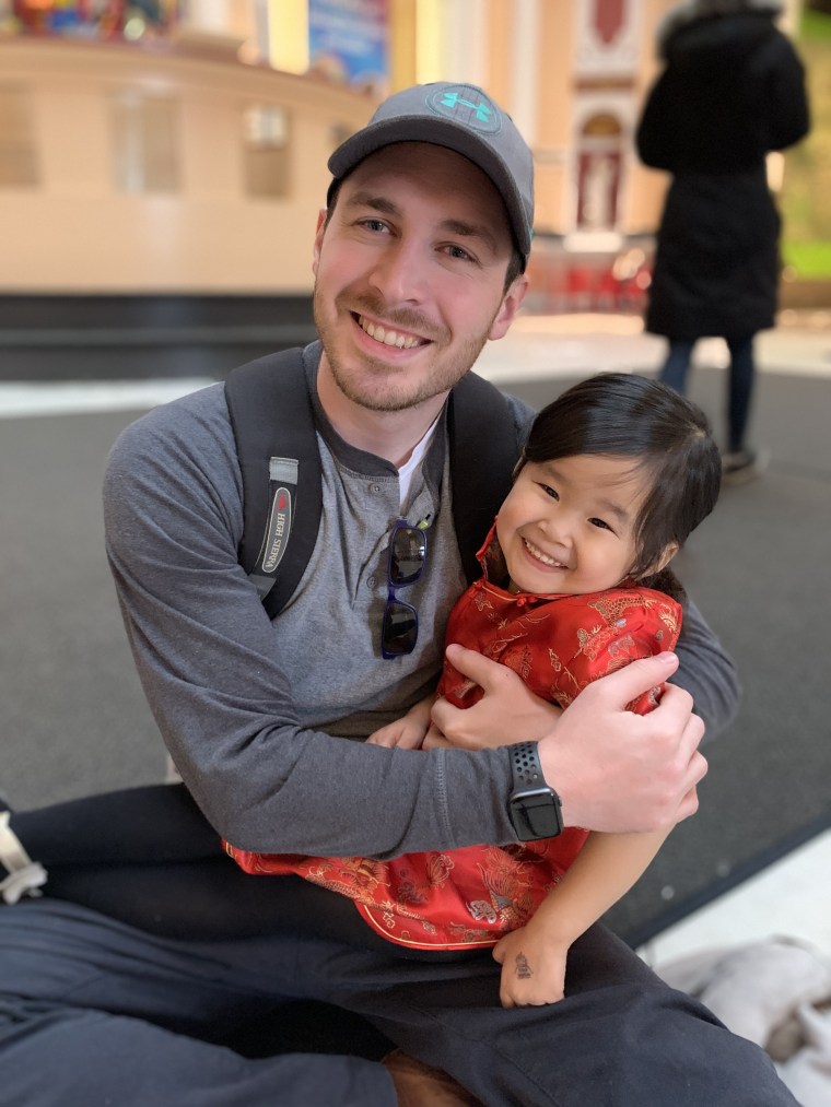 "Shelby is 4, and been with us for two years," said Adam Campbell of the daughter he and his wife, Michelle, adopted from China. "I am inspired by her because of her ability to adapt to all that she endures. And her smile."