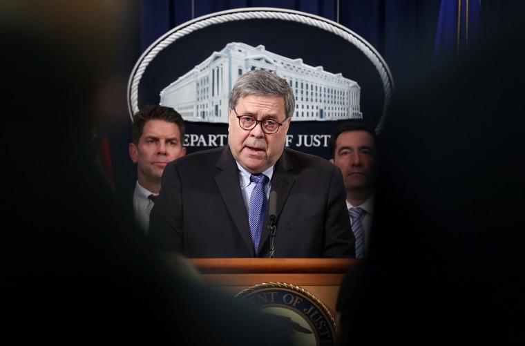 Image: Attorney General William Barr speaks during a press conference in Washington.