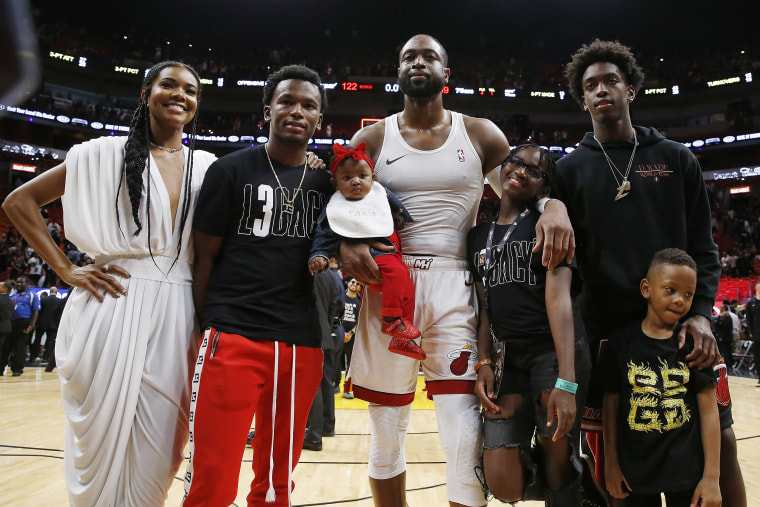 Dwyane Wade with his family