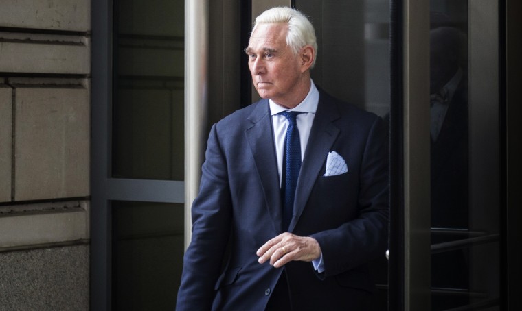 Image: Roger Stone leaves court after an arraignment hearing in Washington on Jan. 29, 2019.