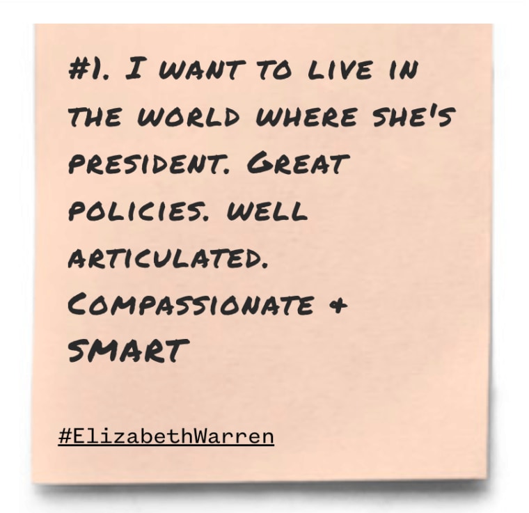 "I want to live in the world where she's president. Great policies. well articulated. Compassionate &amp; SMART"