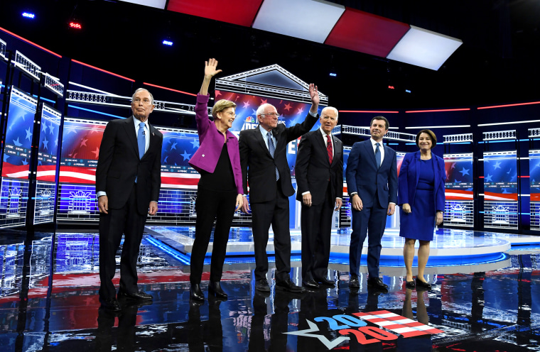 Image: Democratic Presidential Candidates Debate In Las Vegas Ahead Of Nevada Caucuses