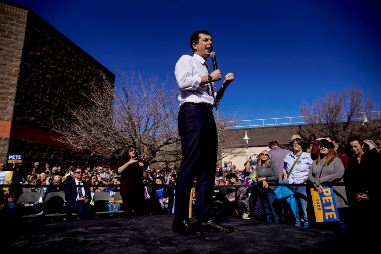 Image: Pete Buttigieg speaks at a campaign event in Carson City, Nev., on Feb. 17, 2020.