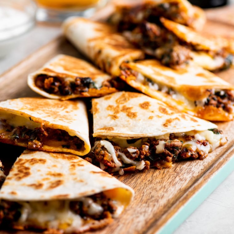 Cheesy Ground Beef Quesadillas