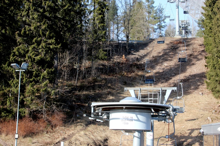 A ski lift at a slope outside Oslo on a recent February day.