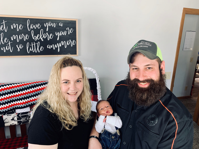 Whitney Everard with her boyfriend, Nathan, and their son, William.