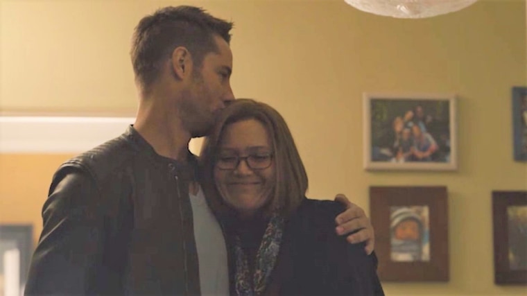 Kevin shares a sweet moment with his mother.