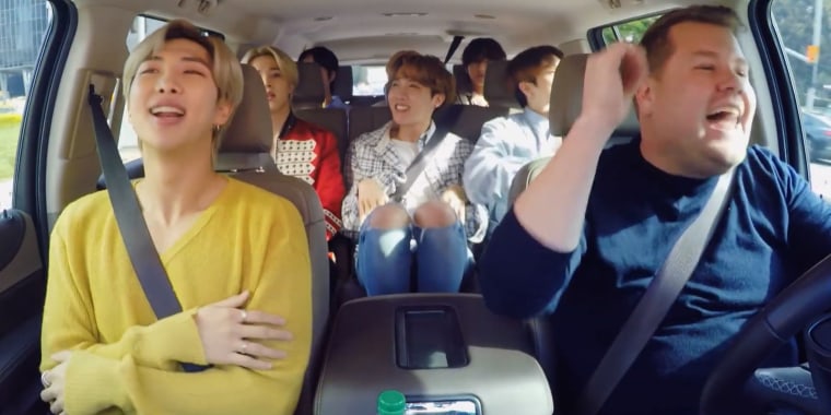 James Corden gets some help on "Carpool Karaoke" from BTS.