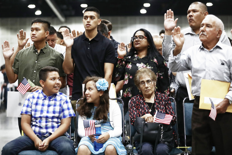 Image: Naturalization Ceremony Held At Los Angeles Convention Center