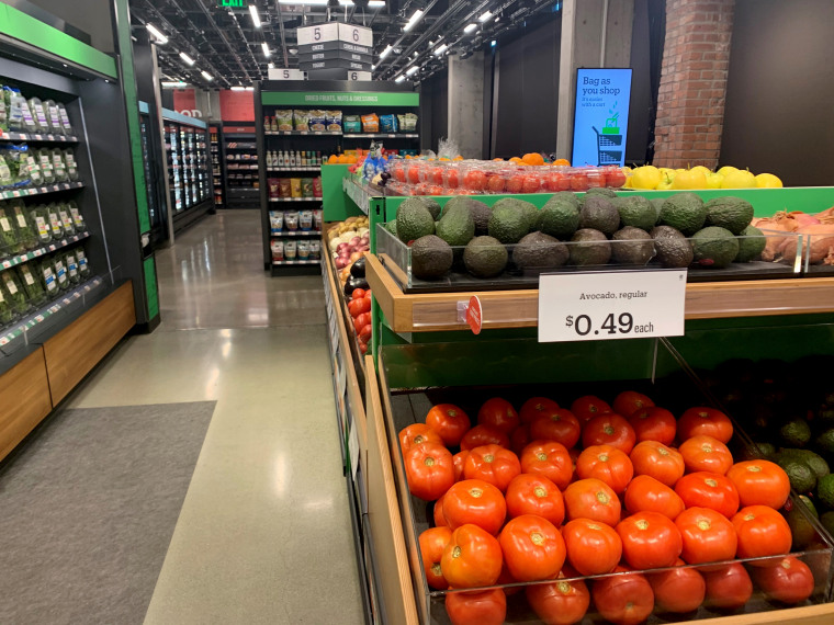 Image: Fresh produce at the Amazon Go store in Seattle.