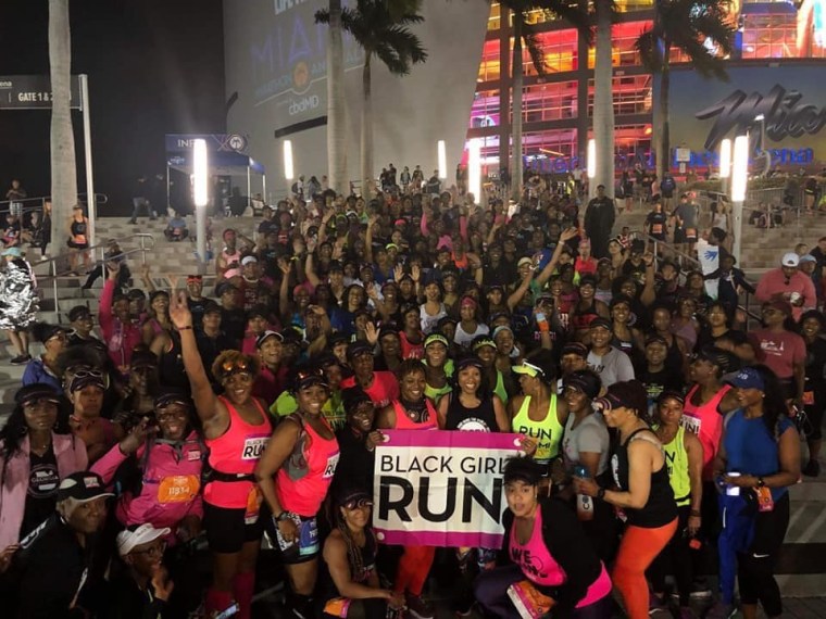 Members of Black Girls Run at the Miami Marathon earlier this month. The group  boasts 250,000 members in 35 states.