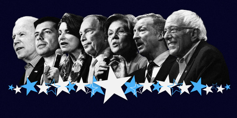 Image: Seven Democratic candidates will take the stage in a primary debate in South Carolina on Feb. 25, 2020.