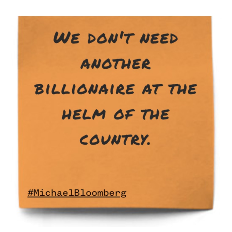 We don't need another billionaire at the helm of the country.