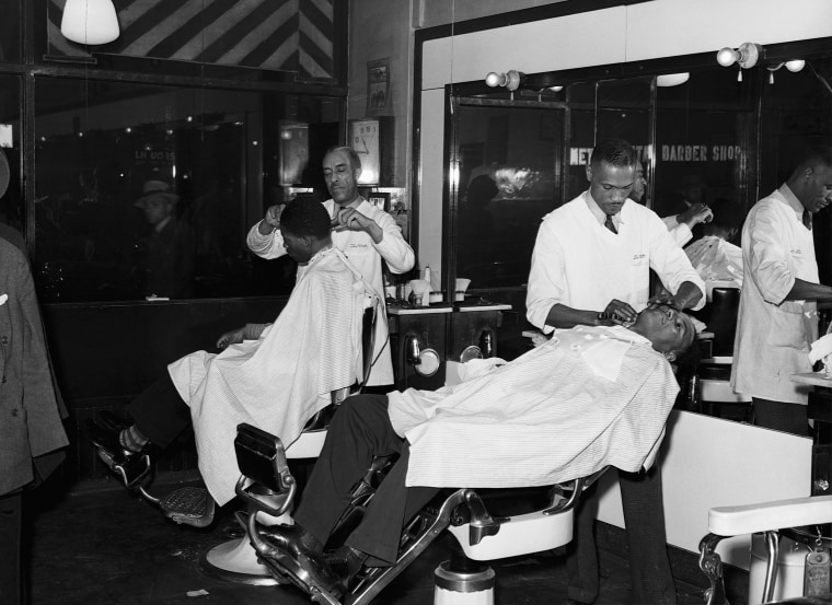 A black barbershop in Chicago in April 1941.