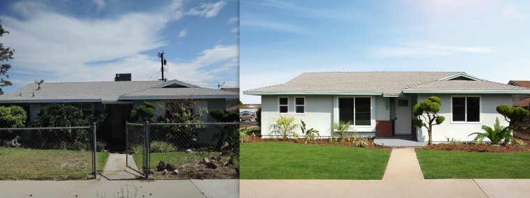 El Moussa renovated the front yard and removed a wire fence. 