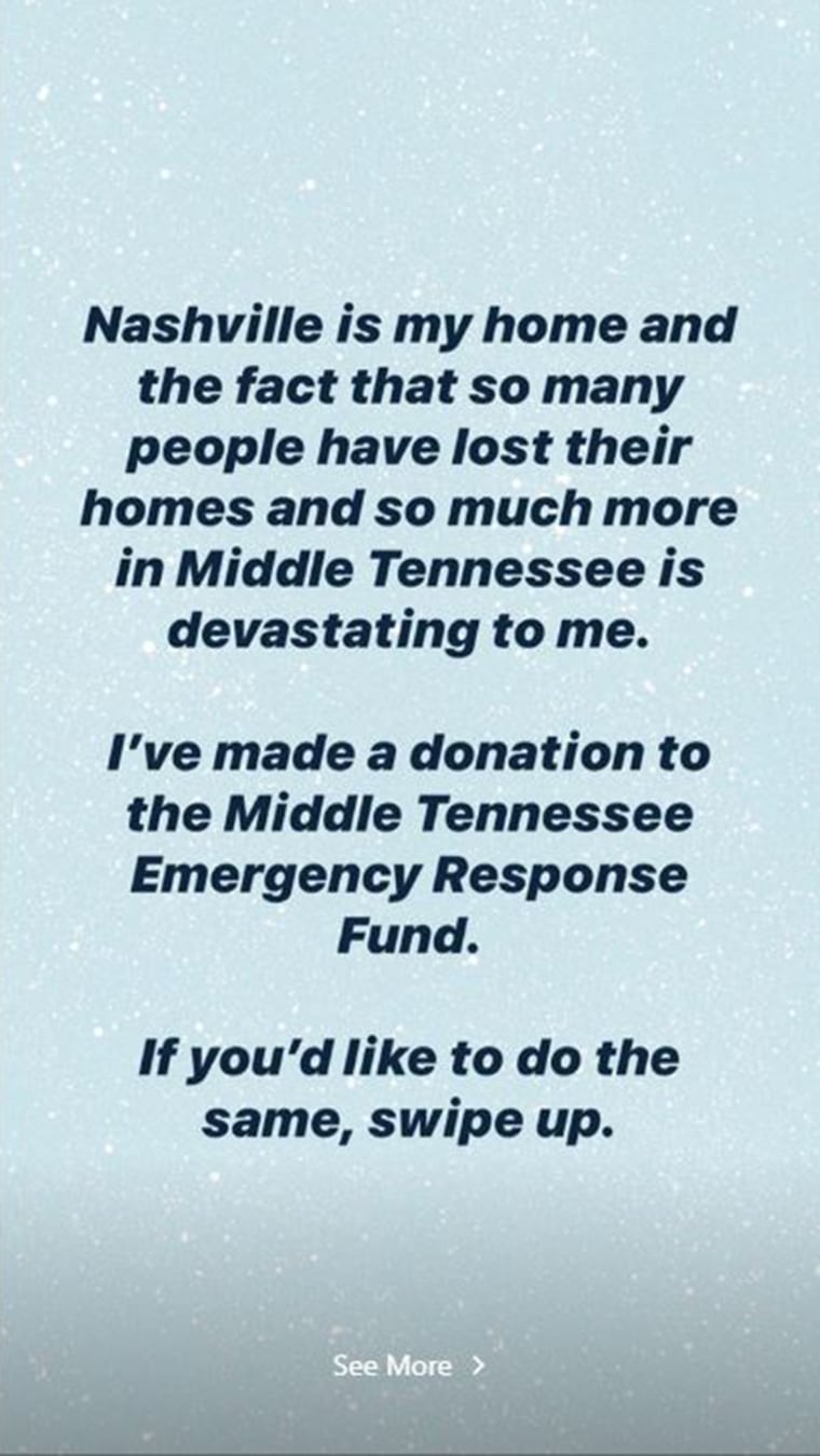 Swift called Nashville her "home" in her Instagram story on Thursday.