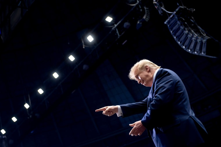 Image: President Donald Trump arrives for a rally in Charlotte, N.C., on March 2, 2020.